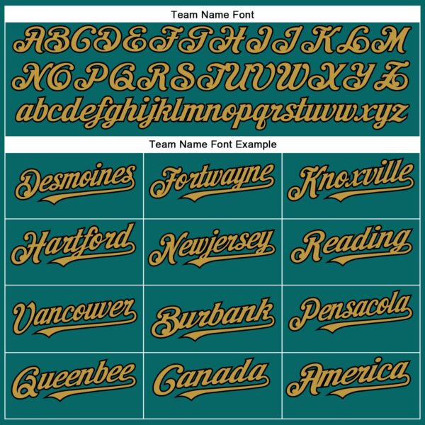 Custom Teal Old Gold-Black Authentic Baseball Jersey