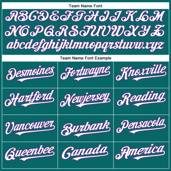 Custom Teal White-Purple Authentic Baseball Jersey