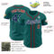 Custom Teal Navy-Red Authentic Baseball Jersey