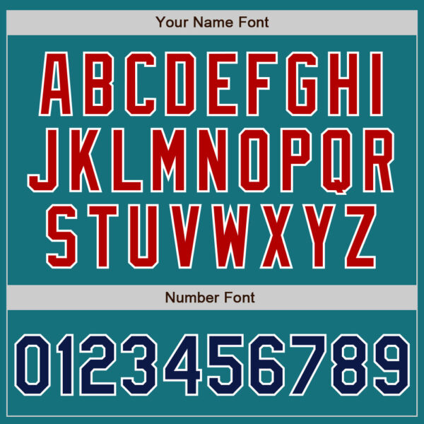Custom Teal Navy-Red Authentic Baseball Jersey
