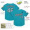 Custom Teal Gray-Black Mesh Authentic Throwback Baseball Jersey