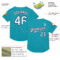 Custom Teal White-Navy Mesh Authentic Throwback Baseball Jersey