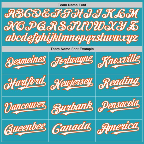 Custom Teal White-Orange Mesh Authentic Throwback Baseball Jersey