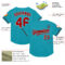 Custom Teal Red-Black Mesh Authentic Throwback Baseball Jersey