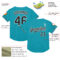 Custom Teal Black-White Mesh Authentic Throwback Baseball Jersey