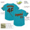 Custom Teal Black-Orange Mesh Authentic Throwback Baseball Jersey
