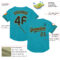 Custom Teal Black-Old Gold Mesh Authentic Throwback Baseball Jersey