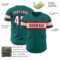 Custom Teal White-Red Authentic Baseball Jersey