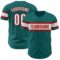 Custom Teal White-Red Authentic Baseball Jersey