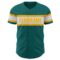 Custom Teal White-Gold Authentic Baseball Jersey