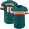 Custom Teal White-Orange Authentic Baseball Jersey