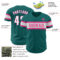 Custom Teal White-Pink Authentic Baseball Jersey