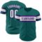 Custom Teal White-Purple Authentic Baseball Jersey