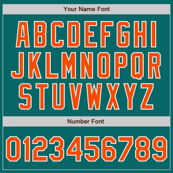 Custom Teal Orange-White Authentic Baseball Jersey