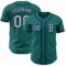 Custom Teal Gray-Navy Authentic Baseball Jersey