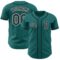 Custom Teal Black-White Authentic Baseball Jersey