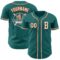 Custom Teal White-Orange Authentic Baseball Jersey