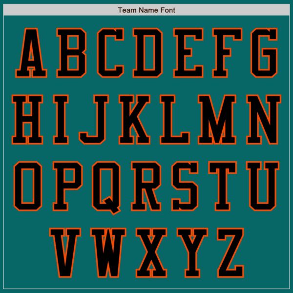 Custom Teal Black-Orange Authentic Baseball Jersey