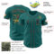 Custom Teal Navy-Old Gold Authentic Baseball Jersey