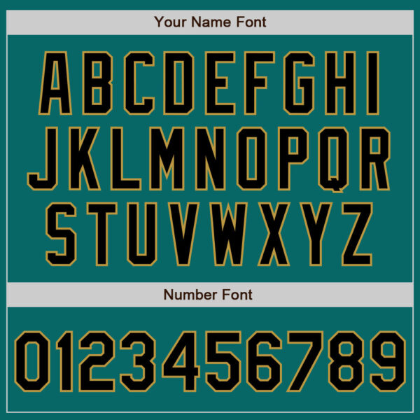 Custom Teal Black-Old Gold Authentic Baseball Jersey