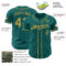 Custom Teal Old Gold Authentic Baseball Jersey
