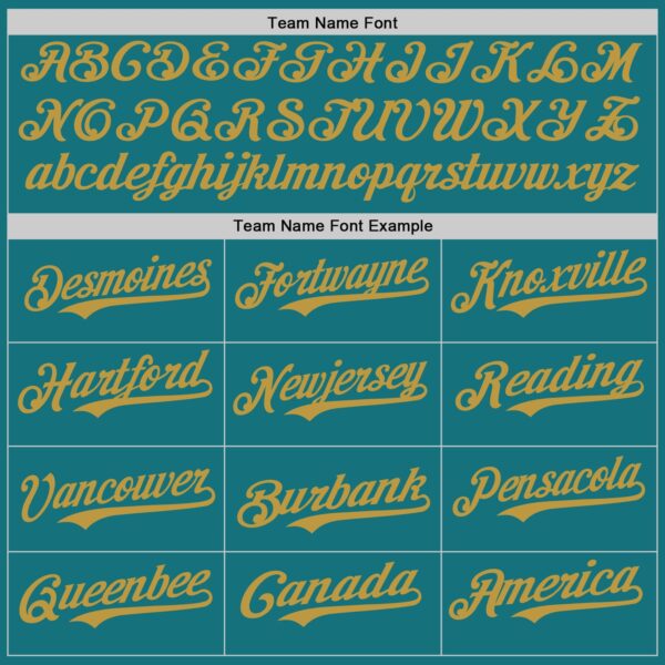 Custom Teal Old Gold Authentic Baseball Jersey