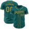 Custom Teal Old Gold Authentic Baseball Jersey