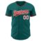 Custom Teal Red-White Authentic Baseball Jersey