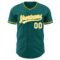 Custom Teal White-Yellow Authentic Baseball Jersey
