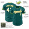 Custom Teal White-Yellow Authentic Baseball Jersey