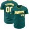 Custom Teal White-Yellow Authentic Baseball Jersey