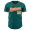 Custom Teal Orange-White Authentic Baseball Jersey