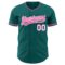 Custom Teal Pink-White Authentic Baseball Jersey