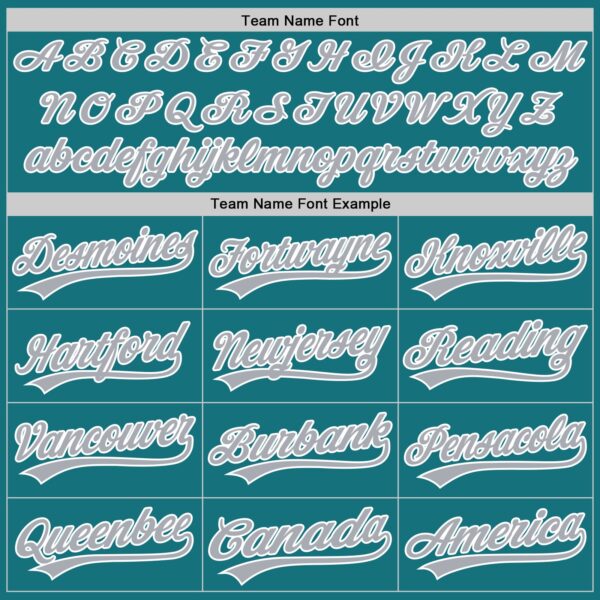 Custom Teal Gray-White Authentic Baseball Jersey