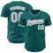 Custom Teal Gray-White Authentic Baseball Jersey