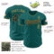 Custom Teal Black-Old Gold Authentic Baseball Jersey