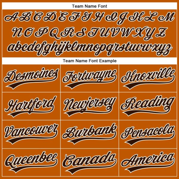 Custom Texas Orange Brown-White Authentic Baseball Jersey