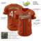 Custom Texas Orange Cream-Black Authentic Baseball Jersey