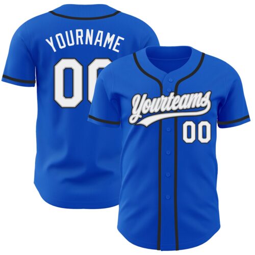 ThunderBlue0013 Custom Thunder Blue White Gray-Black Authentic Baseball Jersey