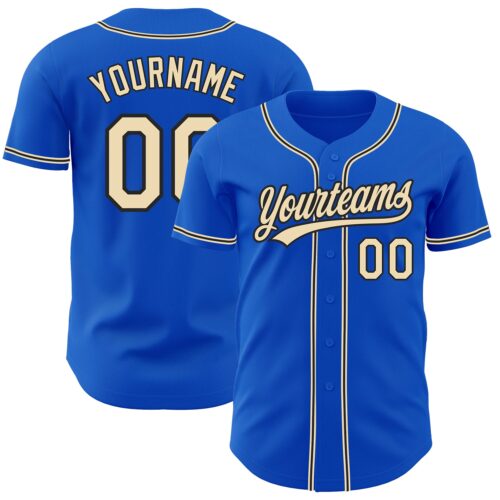 ThunderBlue0032 Custom Thunder Blue City Cream-Black Authentic Baseball Jersey