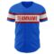 Custom Thunder Blue White-Red Authentic Baseball Jersey