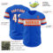 Custom Thunder Blue White-Orange Authentic Baseball Jersey