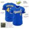 Custom Thunder Blue Gold-White Authentic Baseball Jersey