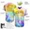 Custom Tie Dye Gold-Purple 3D Authentic Baseball Jersey