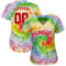 Custom Tie Dye Red-White 3D Authentic Baseball Jersey