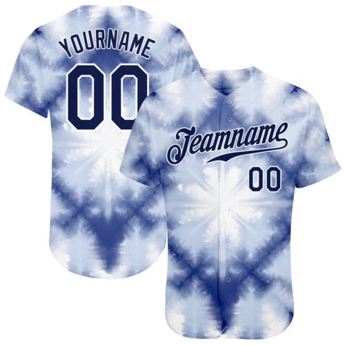 TieD0061_96cc17de-949c-427e-99b7-fbc0b772dc12 Custom Tie Dye Navy-White 3D Shibori Authentic Baseball Jersey