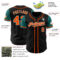 Custom Black Orange-Teal Authentic Two Tone Baseball Jersey