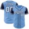 Custom Light Blue White-Navy Authentic Two Tone Baseball Jersey