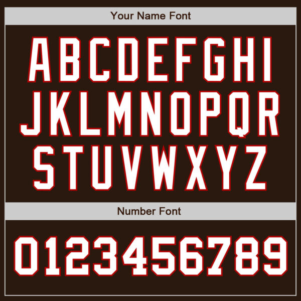 Custom Brown White-Red Authentic Two Tone Baseball Jersey
