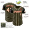 Custom Olive Cream Red-Black Authentic Salute To Service Two Tone Baseball Jersey